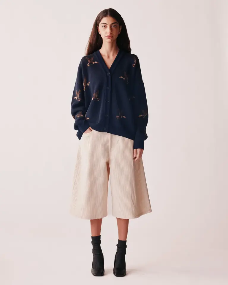 JOHNY Lia Cardigan - Navy With Ducks