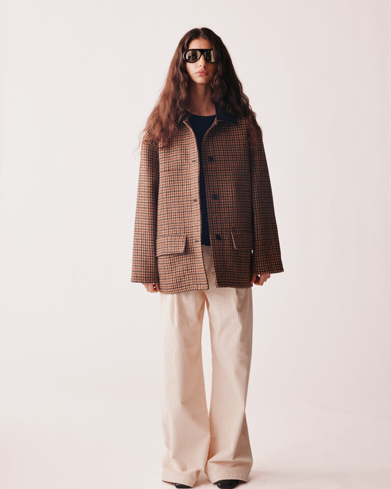 JOHNY Donnie Coat - Beige Pied De Coq
