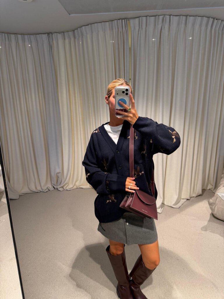 JOHNY Lia Cardigan - Navy With Ducks