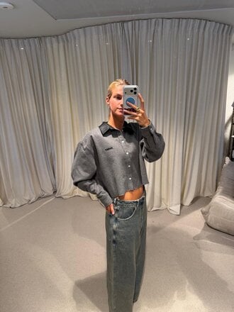JOHNY Frankie Crop Shirt - Grey