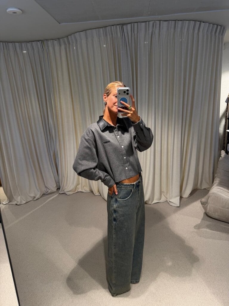 JOHNY Frankie Crop Shirt - Grey