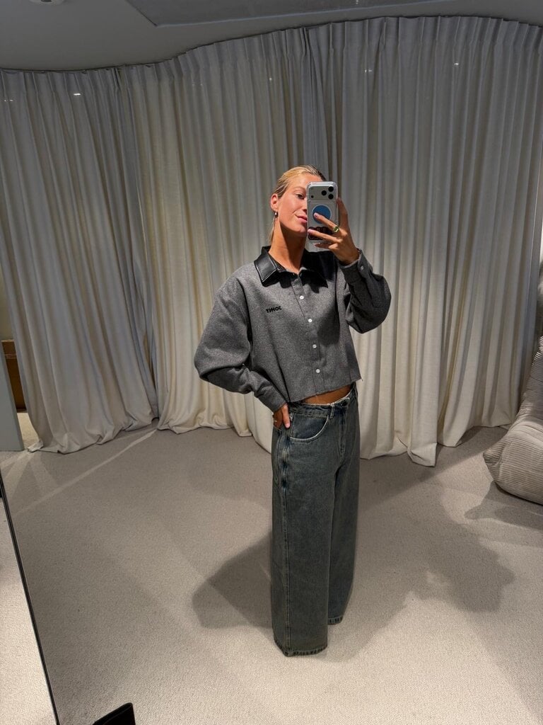 JOHNY Frankie Crop Shirt - Grey