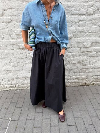 Anne-mi Irissa Long Skirt - Dark Navy