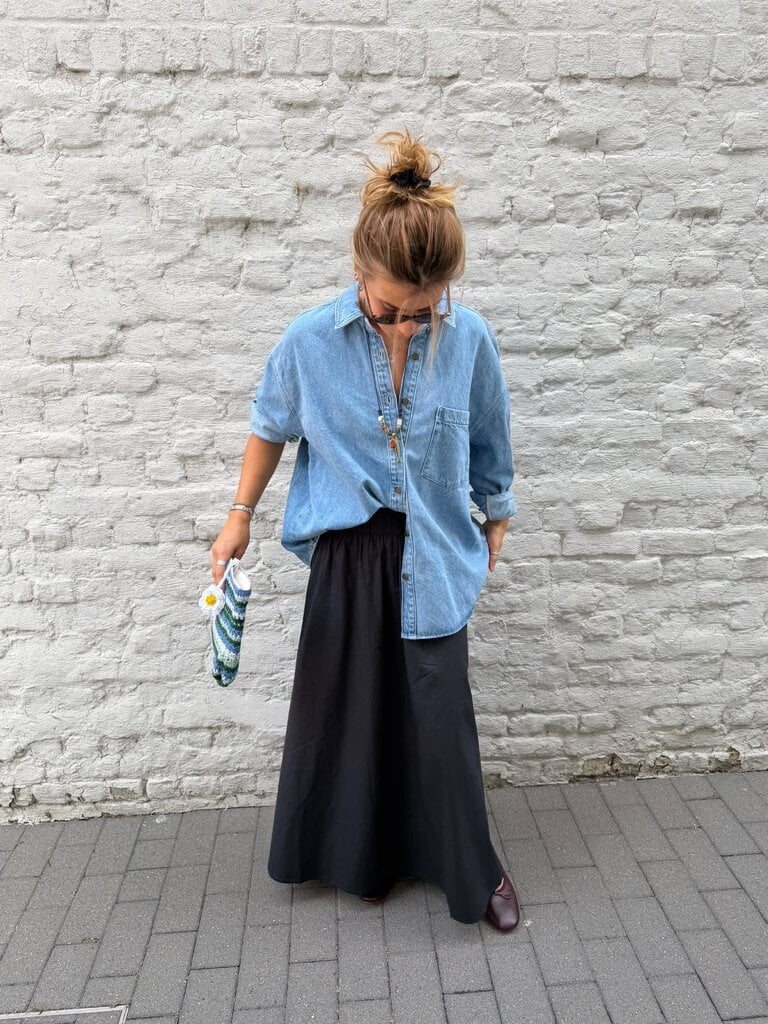 Anne-mi Irissa Long Skirt - Dark Navy