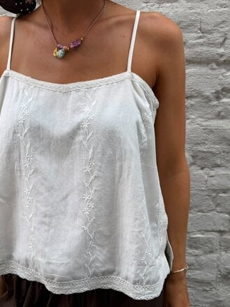 Anne-mi Solea Ls Top - White Sand