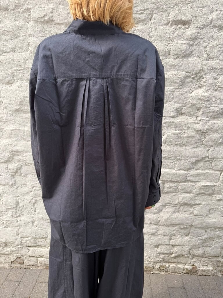 Anne-mi Irissa Oversized Shirt - Dark Navy