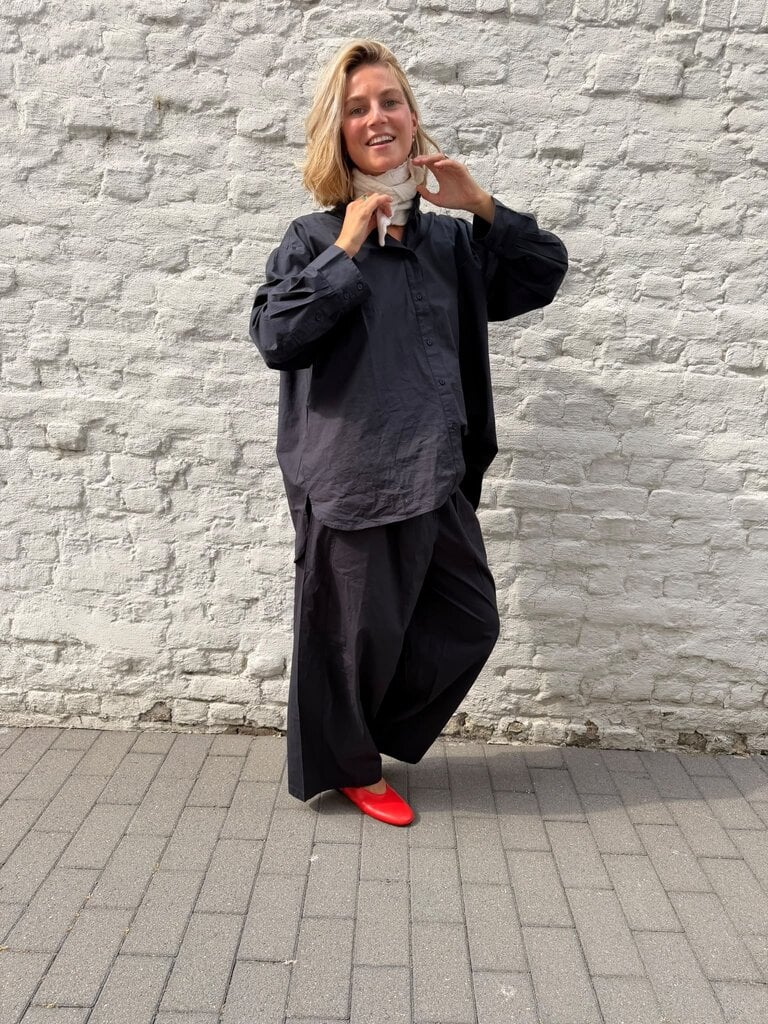 Anne-mi Irissa Oversized Shirt - Dark Navy