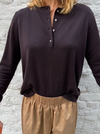 Anne-mi Pine Ls Blouse - Espresso