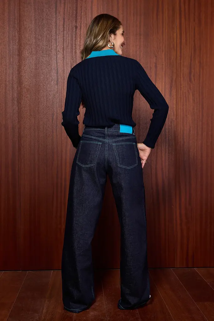 COCO Y MARIA Lemonie Polo - Navy Turquoise