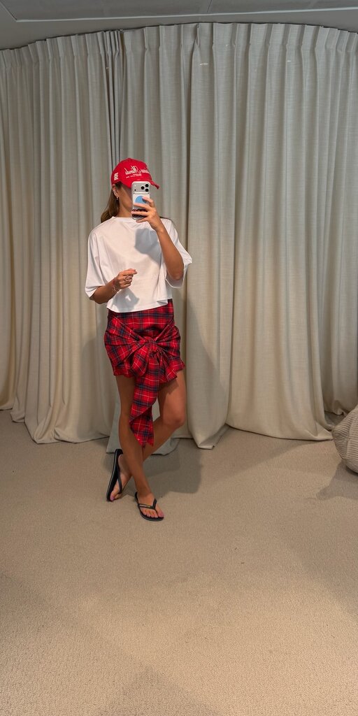 Rae Bobby Skirt - Red/Blue Check
