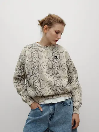 The New Society TNS Logo Sweater - Snake Print