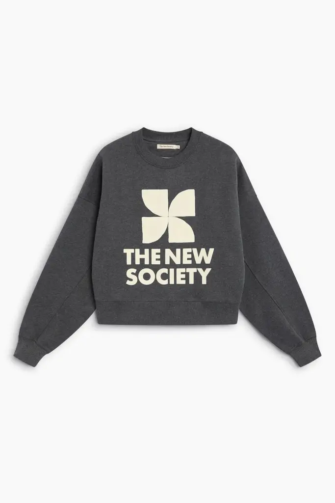 The New Society TNS Logo Sweatshirt - Dark Grey Melange