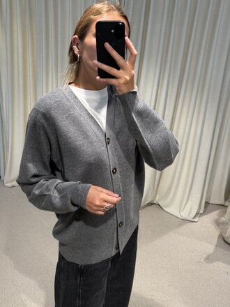 The Garment Bergen dad cardigan - Grey melange