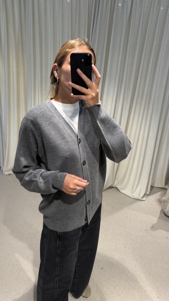 The Garment Bergen dad cardigan - Grey melange