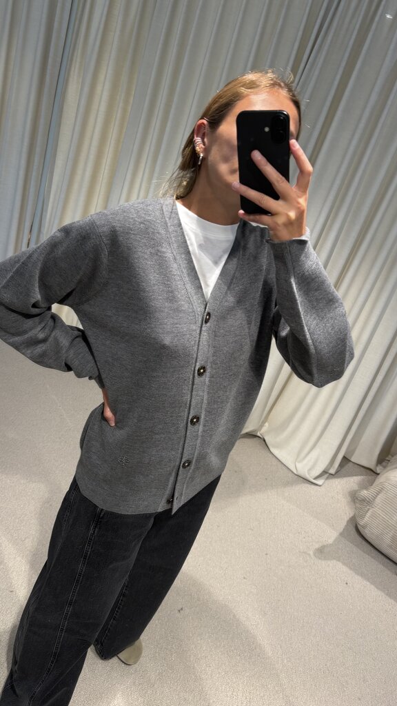 The Garment Bergen dad cardigan - Grey melange