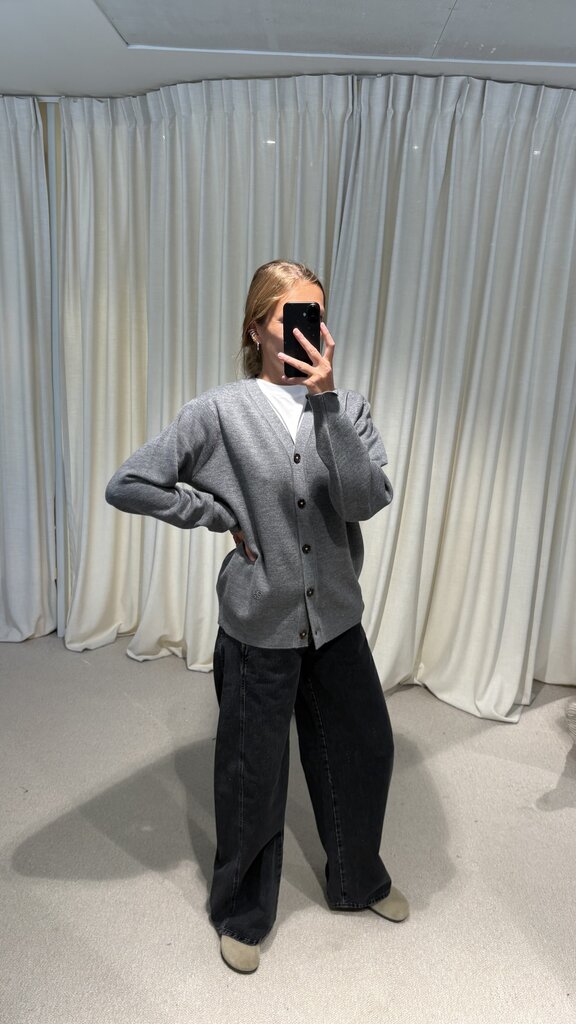 The Garment Bergen dad cardigan - Grey melange
