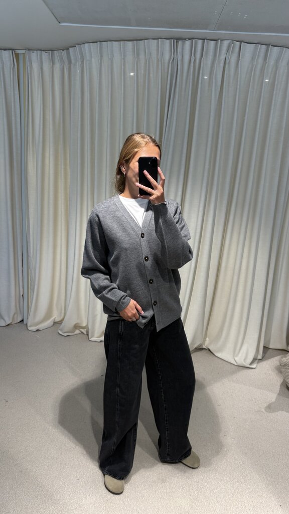 The Garment Bergen dad cardigan - Grey melange