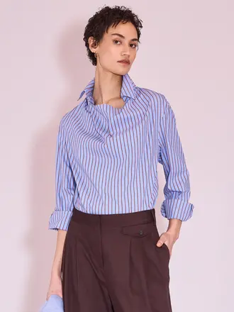 Nathalie Vleeschouwer Julla Blouse - Cornflower Blue/Red