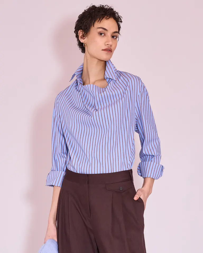 Nathalie Vleeschouwer Julla Blouse - Cornflower Blue/Red