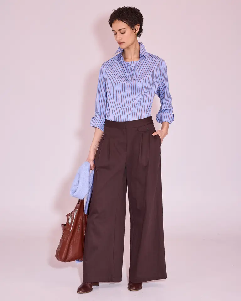 Nathalie Vleeschouwer Julla Blouse - Cornflower Blue/Red