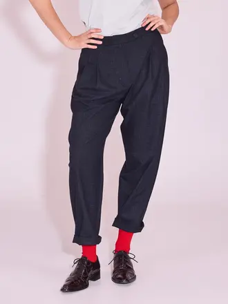 Nathalie Vleeschouwer Jérome Pants - Navy/Multi Checks
