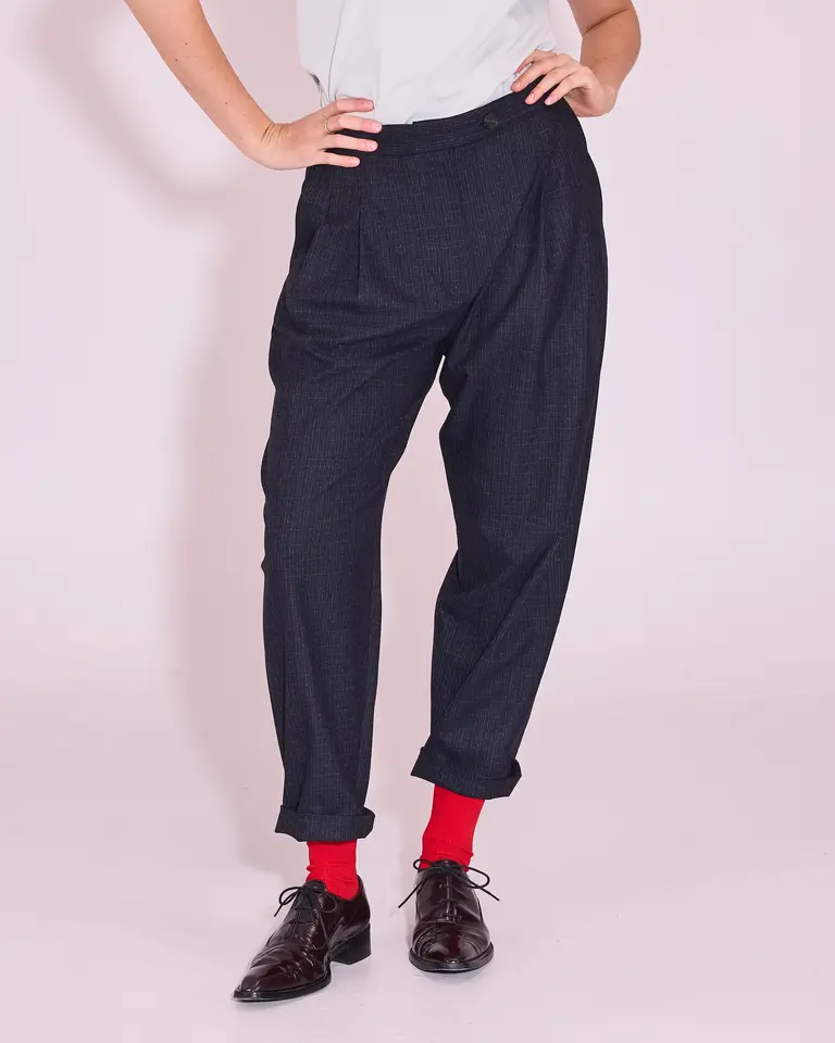 Nathalie Vleeschouwer Jérome Pants - Navy/Multi Checks