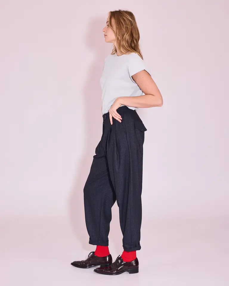 Nathalie Vleeschouwer Jérome Pants - Navy/Multi Checks