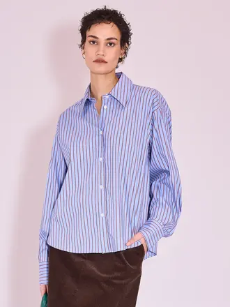 Nathalie Vleeschouwer Hermine Shirt - Cornflower Blue/Red