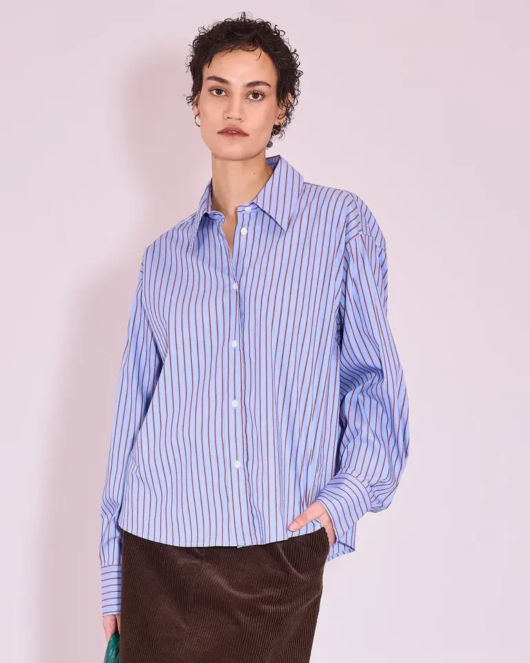 Nathalie Vleeschouwer Hermine Shirt - Cornflower Blue/Red
