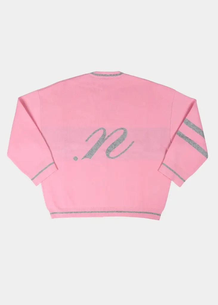 NOTED Benny Cardigan - Light Pink/Light Grey