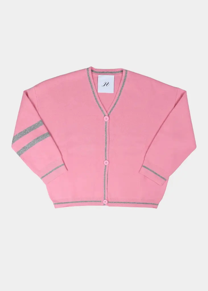 NOTED Benny Cardigan - Light Pink/Light Grey