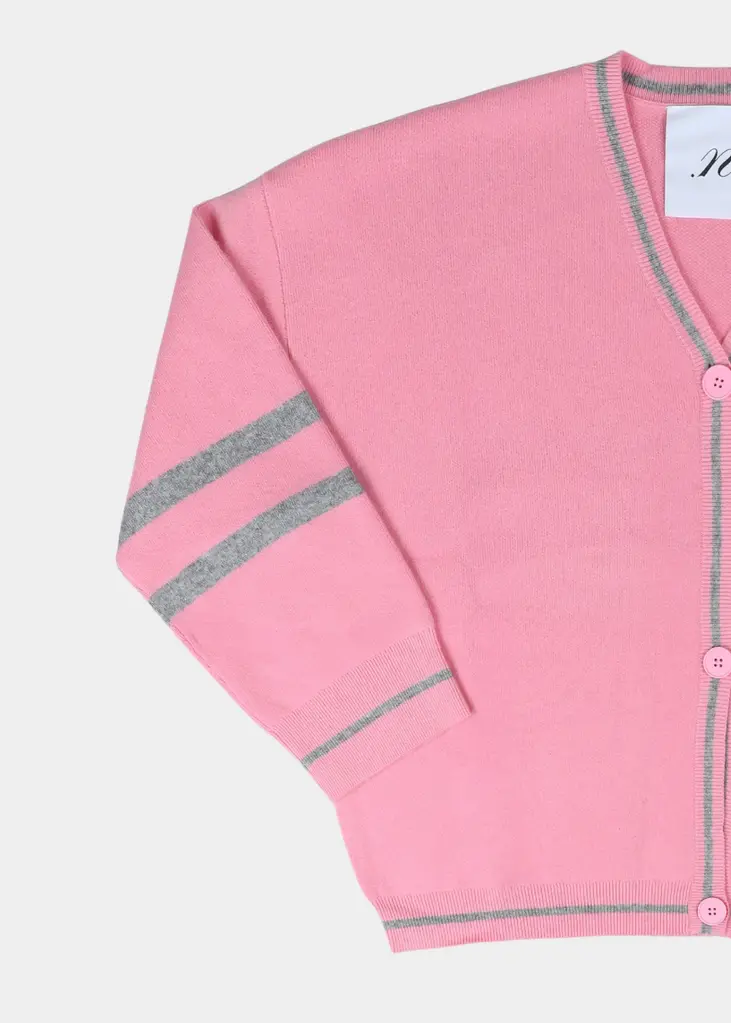 NOTED Benny Cardigan - Light Pink/Light Grey