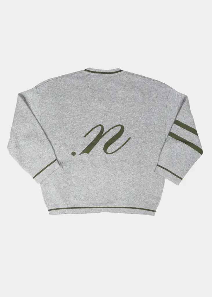 NOTED Benny Cardigan - Light Grey/Khaki