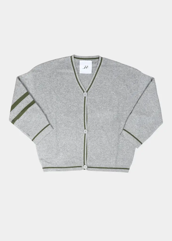 NOTED Benny Cardigan - Light Grey/Khaki