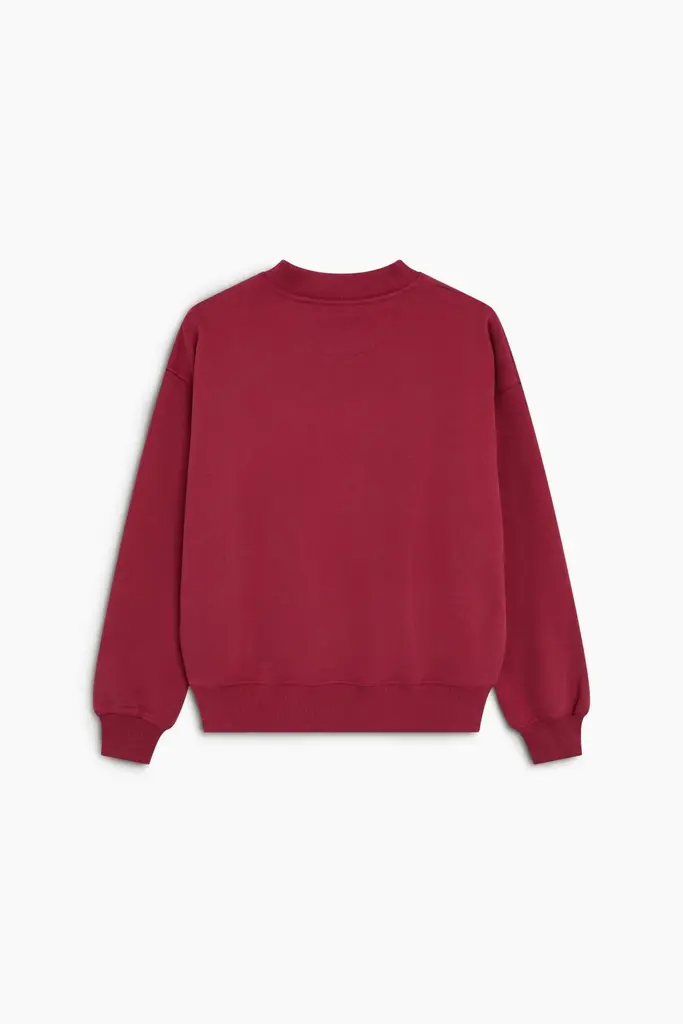 The New Society TNS Logo Rib Collar Sweatshirt - Rumba Red