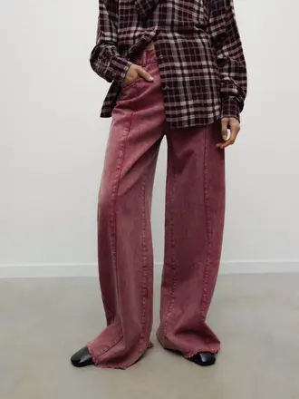 The New Society TNS Wide Leg Denim - Rumba Red
