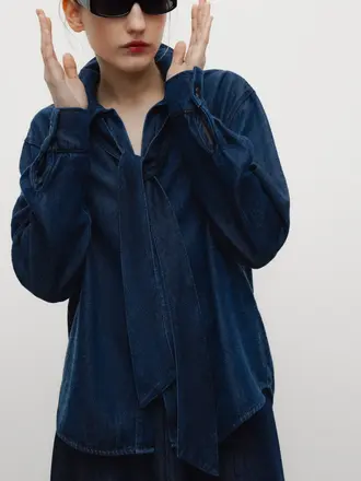 The New Society TNS Tencel Shirt - Dark Blue Denim