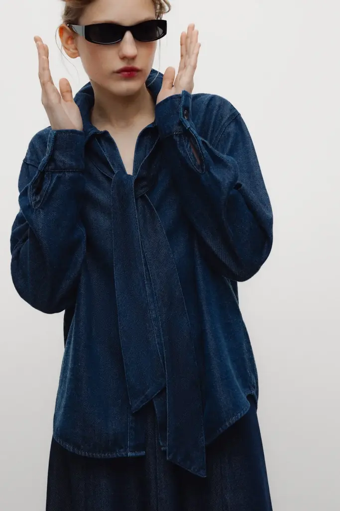The New Society TNS Tencel Shirt - Dark Blue Denim