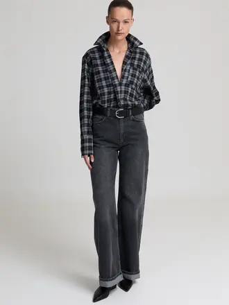 Liv The Label Scott Shirt - Grey Checked