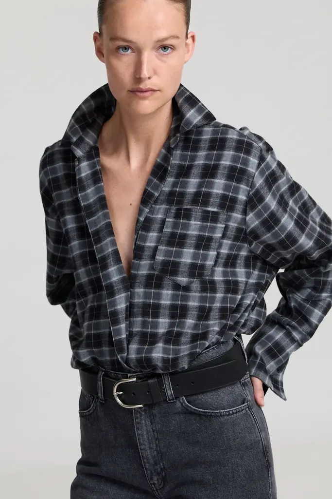 Liv The Label Scott Shirt - Grey Checked