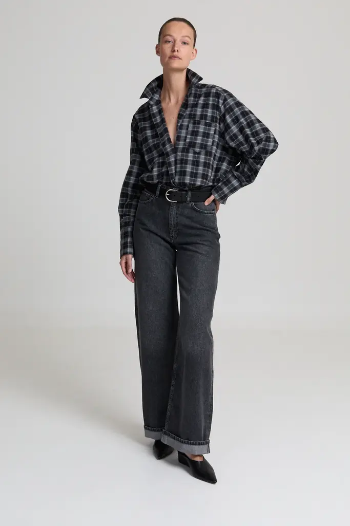 Liv The Label Scott Shirt - Grey Checked