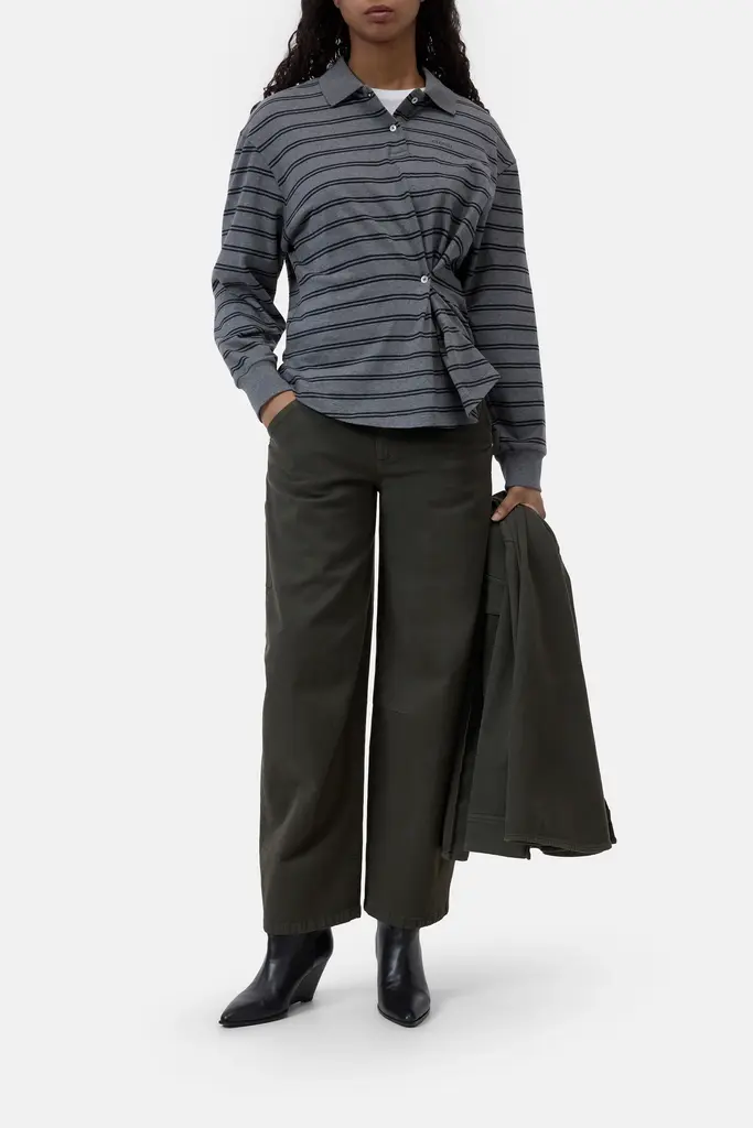 Closed Polo Longsleeve - Dark Grey Melange