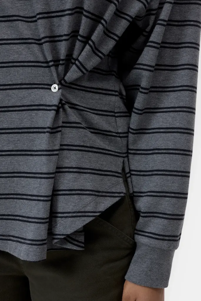 Closed Polo Longsleeve - Dark Grey Melange