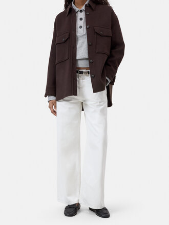 Closed Oversized shaket - Mahagony brown