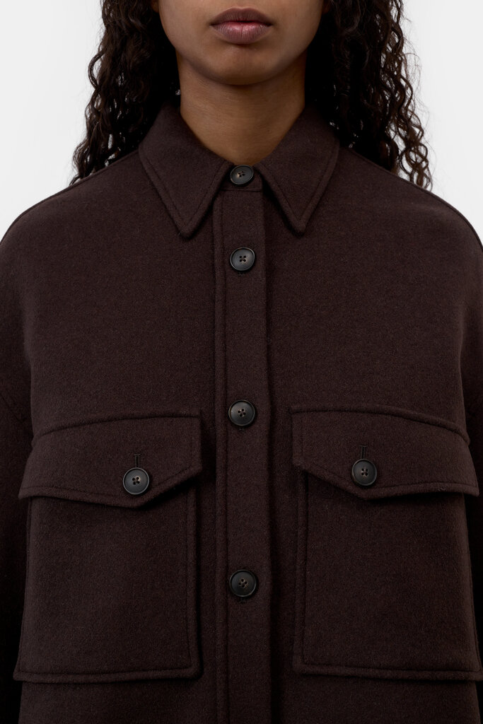 Closed Oversized shaket - Mahagony brown