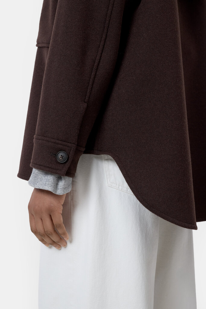 Closed Oversized shaket - Mahagony brown