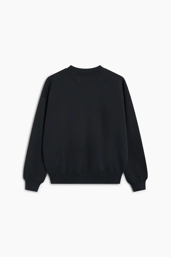 The New Society TNS Logo Rib Collar Sweatshirt - Dark Grey Melange
