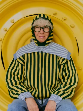 Serge The Label Willem Hooded Scarf - Yellow
