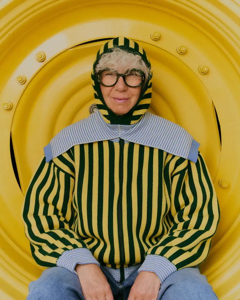 Serge The Label Willem Hooded Scarf - Yellow