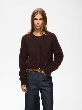 Gestuz Debbie Short Cardigan - Plum Melange
